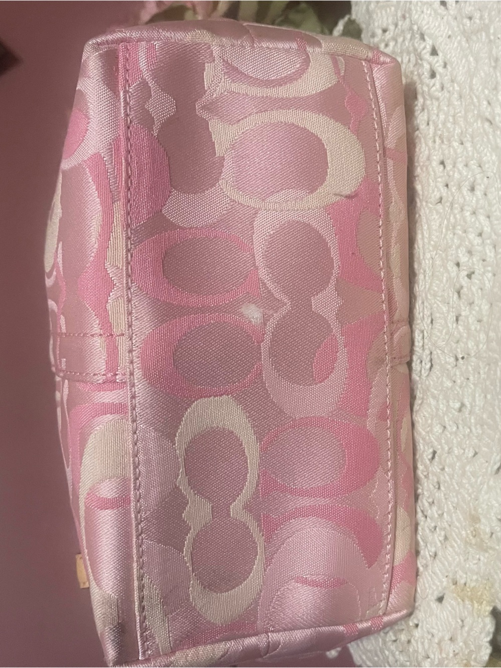 Coach Pink Signature Jacquard Shoulder Bag - Picture 6 of 12